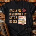 Distracted By Cats & Books T-Shirt