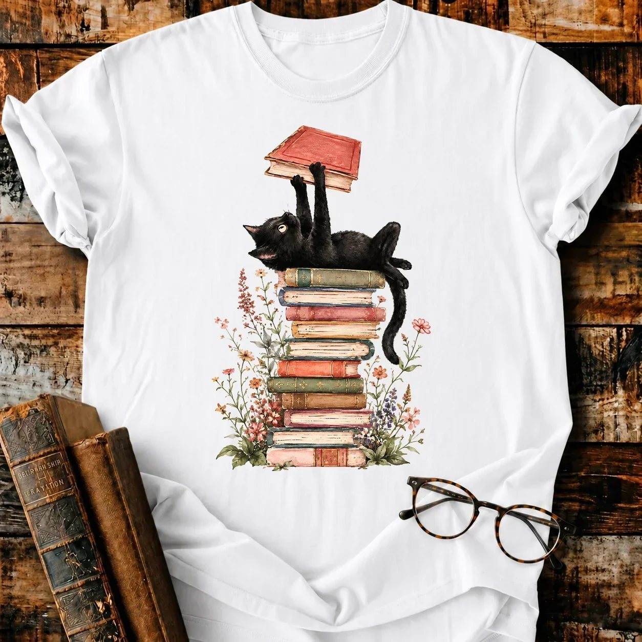 Literary Cat T-Shirt