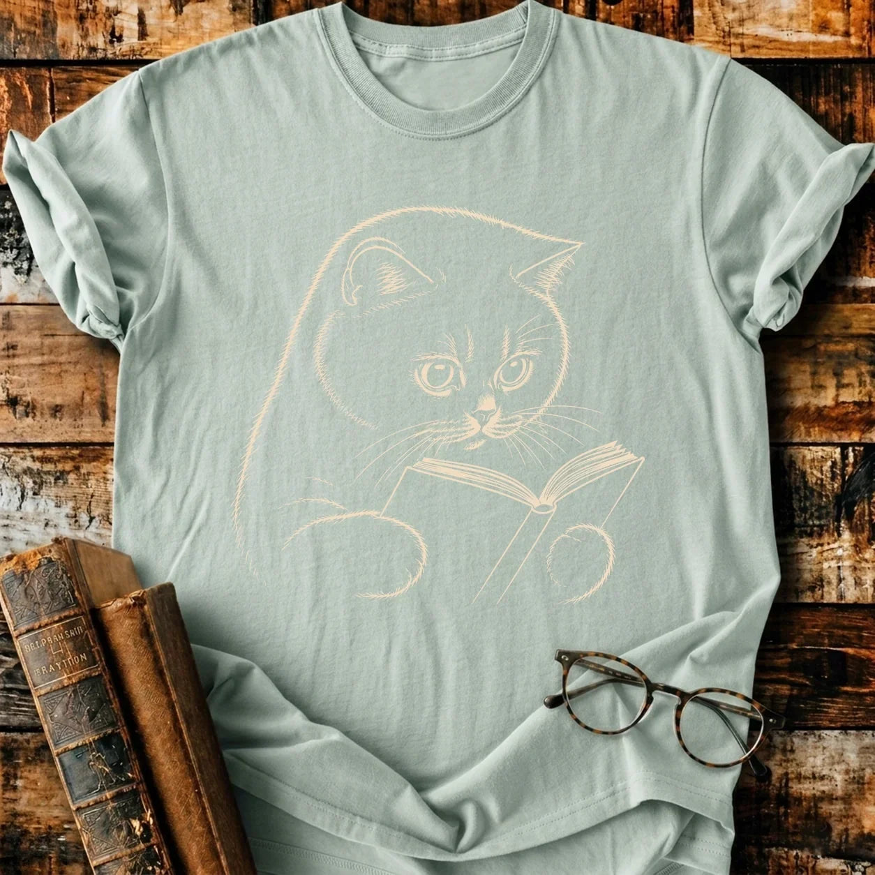 British Shorthair Reading T-Shirt