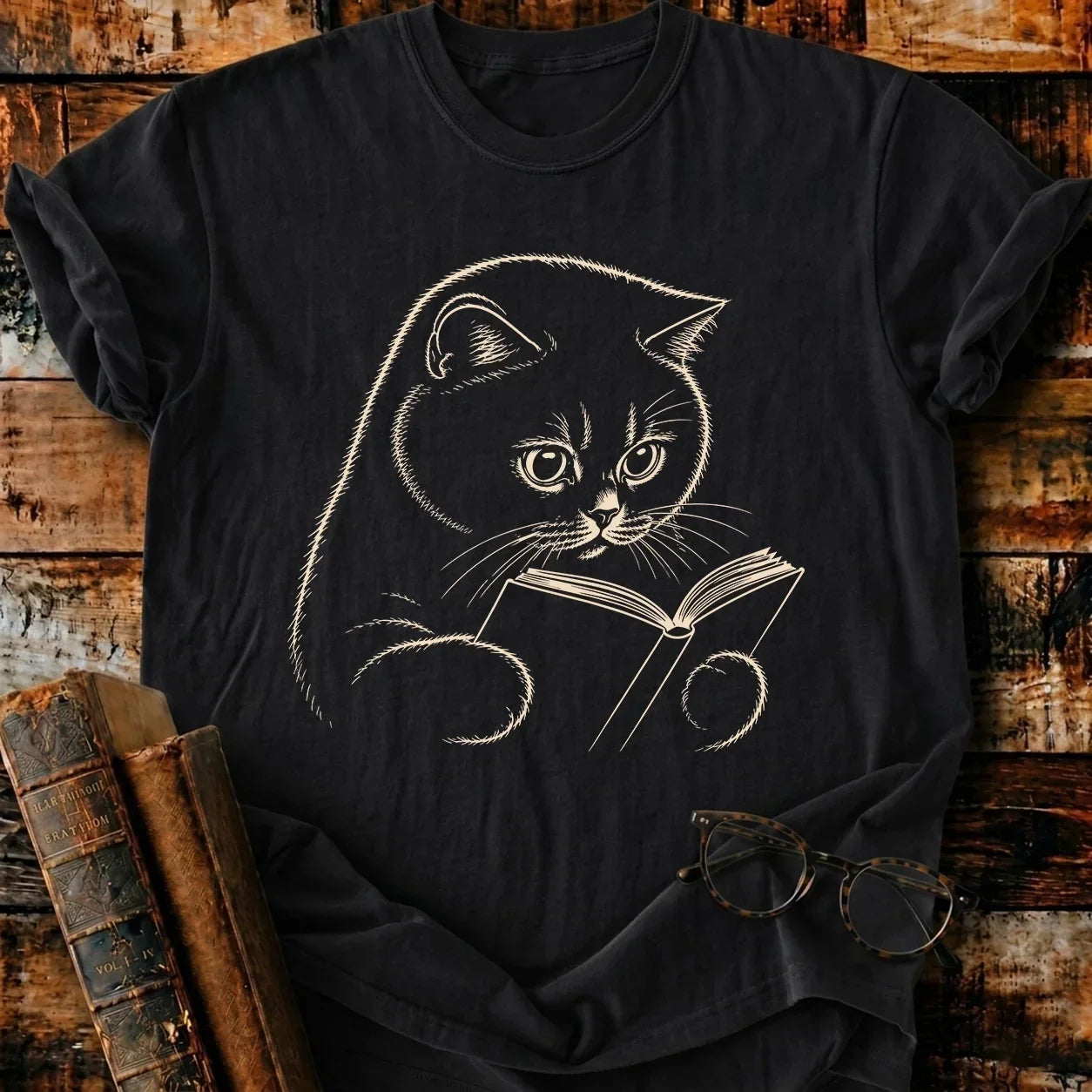 British Shorthair Reading T-Shirt