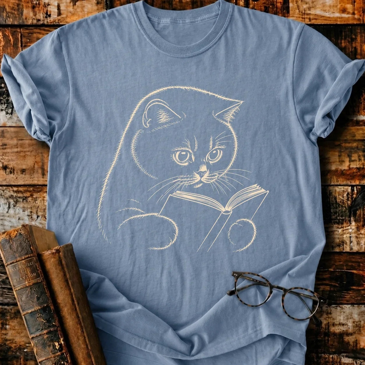 British Shorthair Reading T-Shirt