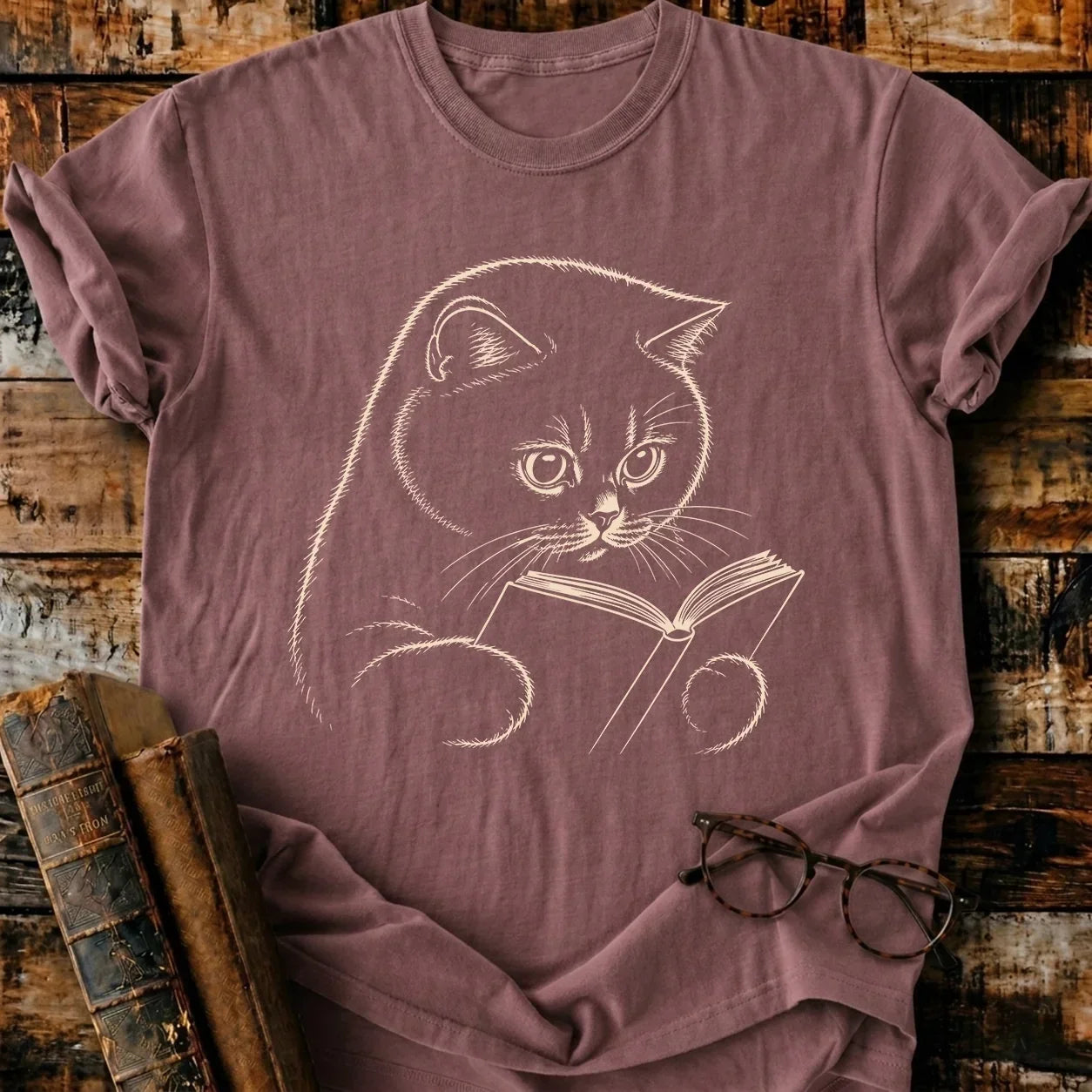 British Shorthair Reading T-Shirt