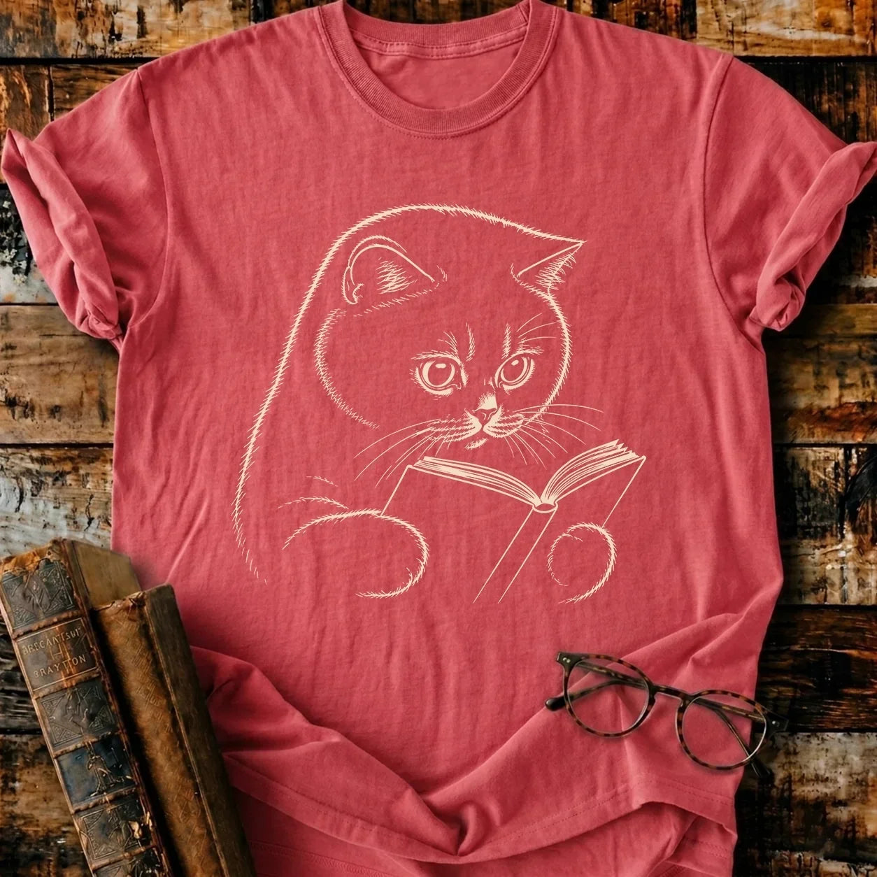 British Shorthair Reading T-Shirt