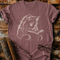 Longhair Cat Reading T-Shirt