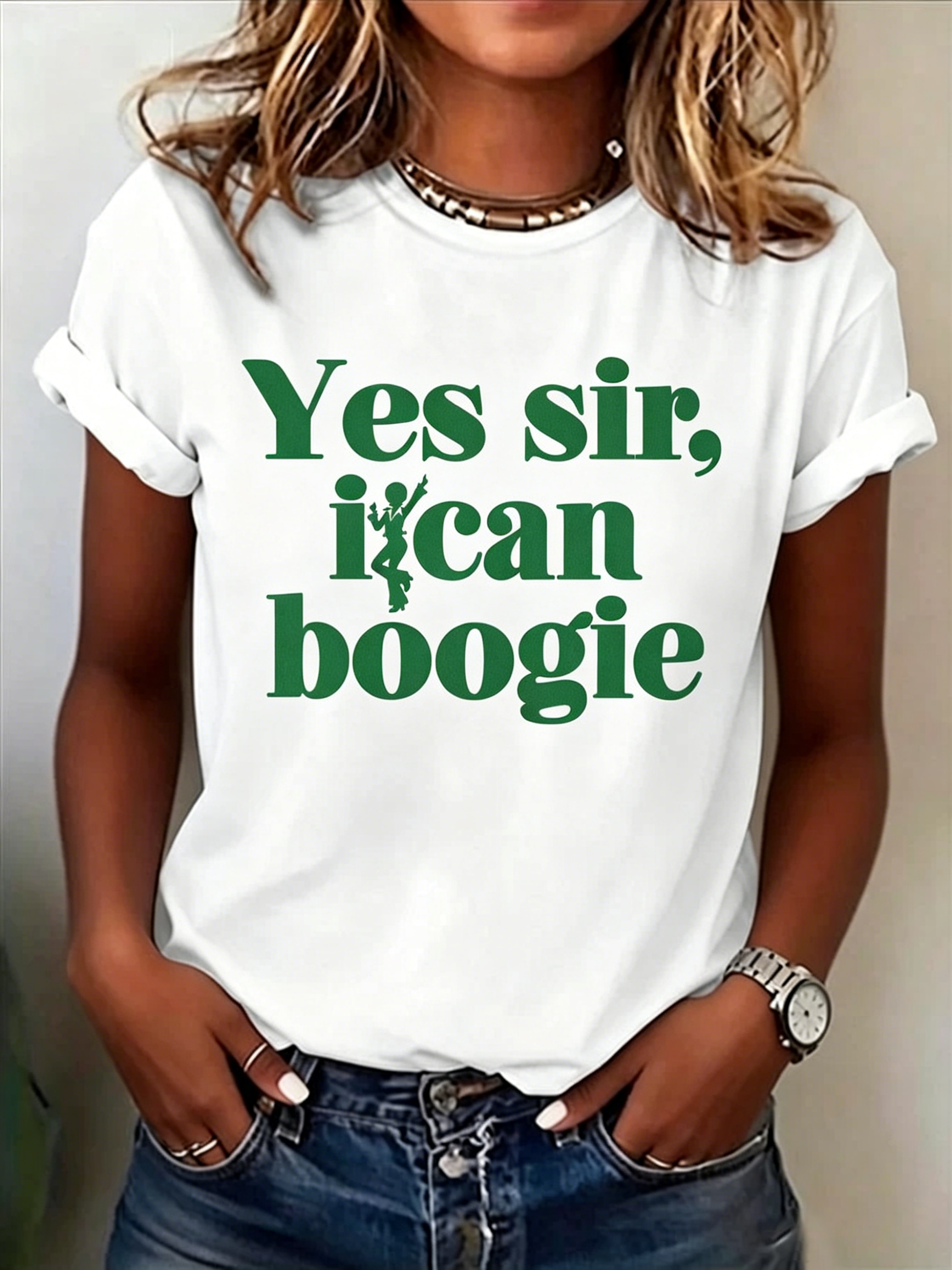 "Yes Sir I Can Boogie" Retro Dance Graphic T-Shirt