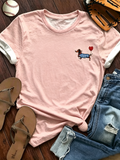 Dachshund Heart Balloon Ringer T-Shirt