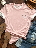 Baseball Heart Wink Graphic Short Sleeve T-Shirt
