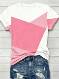 Geometric Color Block Short Sleeve T-Shirt