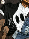 Boo Ghost Yin Yang Color Block T-Shirt