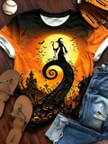 Halloween Witch Moon Graphic Short Sleeve T-Shirt