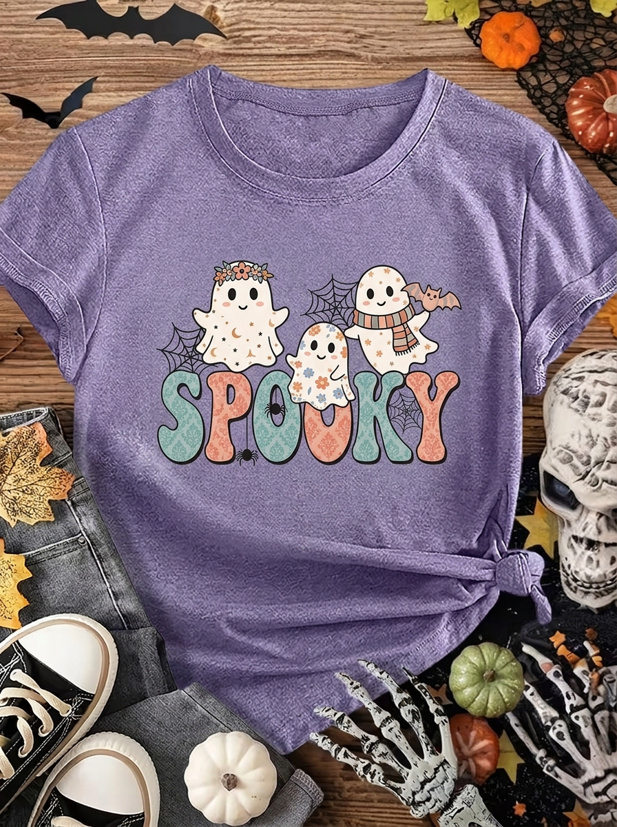 Cute Ghost 'SPOOKY' Graphic T-Shirt