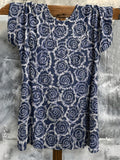 Frayed Textured Abstract Rose Print Tunic Top
