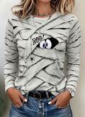 Mummy Wrap 'BOO!' Graphic Long Sleeve T-Shirt