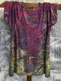 Abstract Floral Ombre Short Sleeve Tunic Top