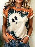 Halloween Tie-Dye Ghost Face T-Shirt