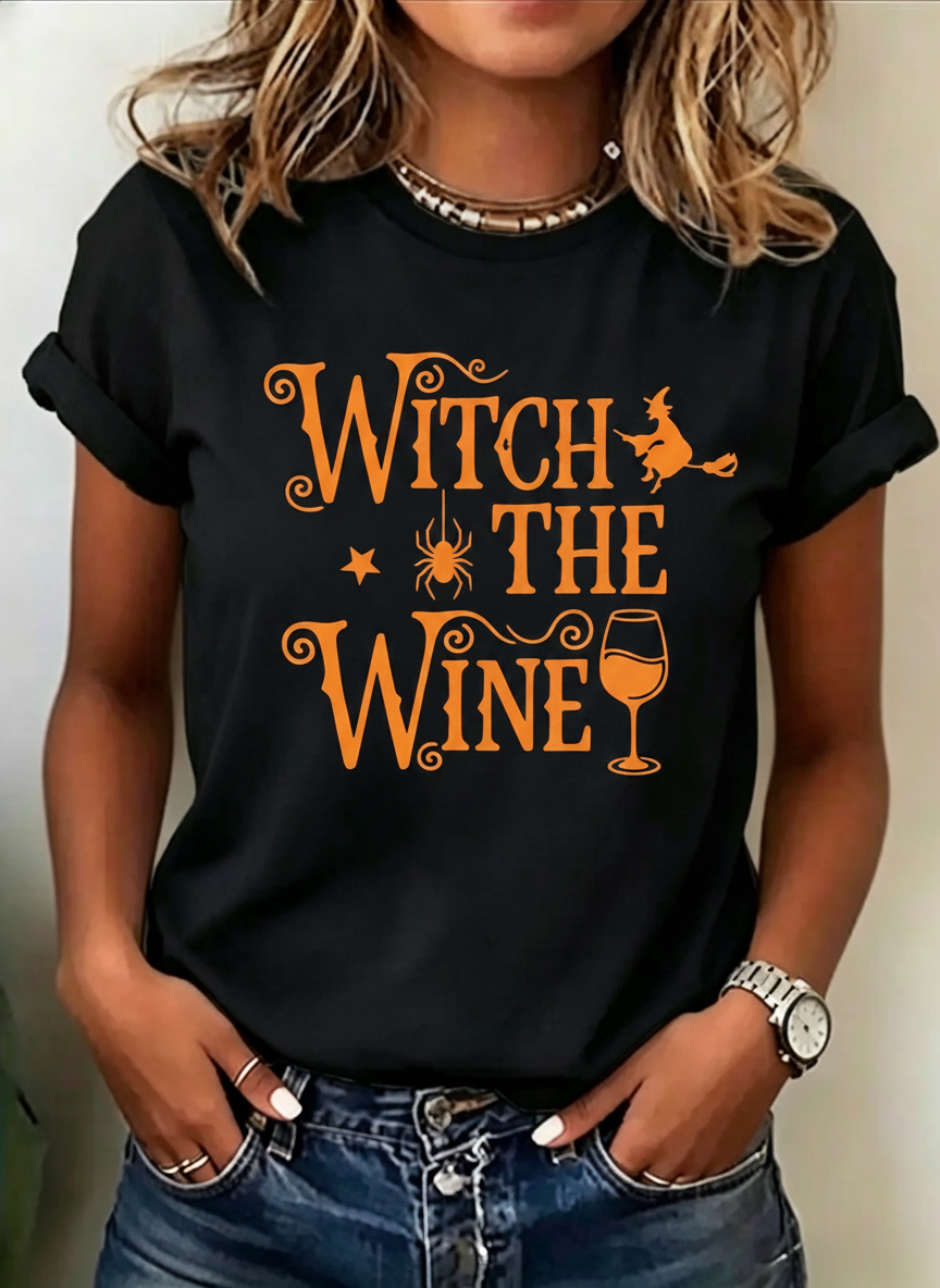 'Witch The Wine' Halloween Graphic T-Shirt