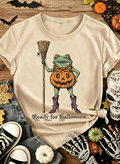 Whimsical Halloween Frog Graphic T-Shirt