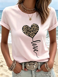 Leopard Heart Love Graphic T-Shirt