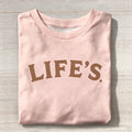 Minimalist 'LIFE'S.' Graphic Crew Neck T-Shirt