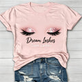 Glitter Lashes Graphic Crew Neck T-Shirt