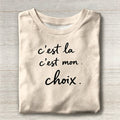 French Quote Typography Crew Neck T-Shirt