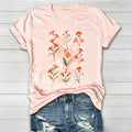 Watercolor Wildflower Graphic Crew Neck T-Shirt