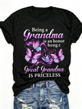 Grandma Butterfly Graphic T-Shirt