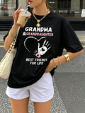 Grandma And Granddaughter Handprint Heart Tee