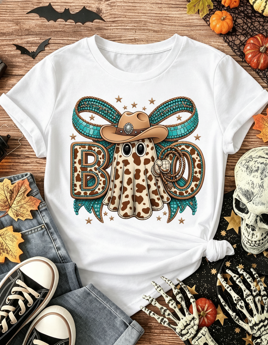 Cowboy Ghost Western Halloween Tee