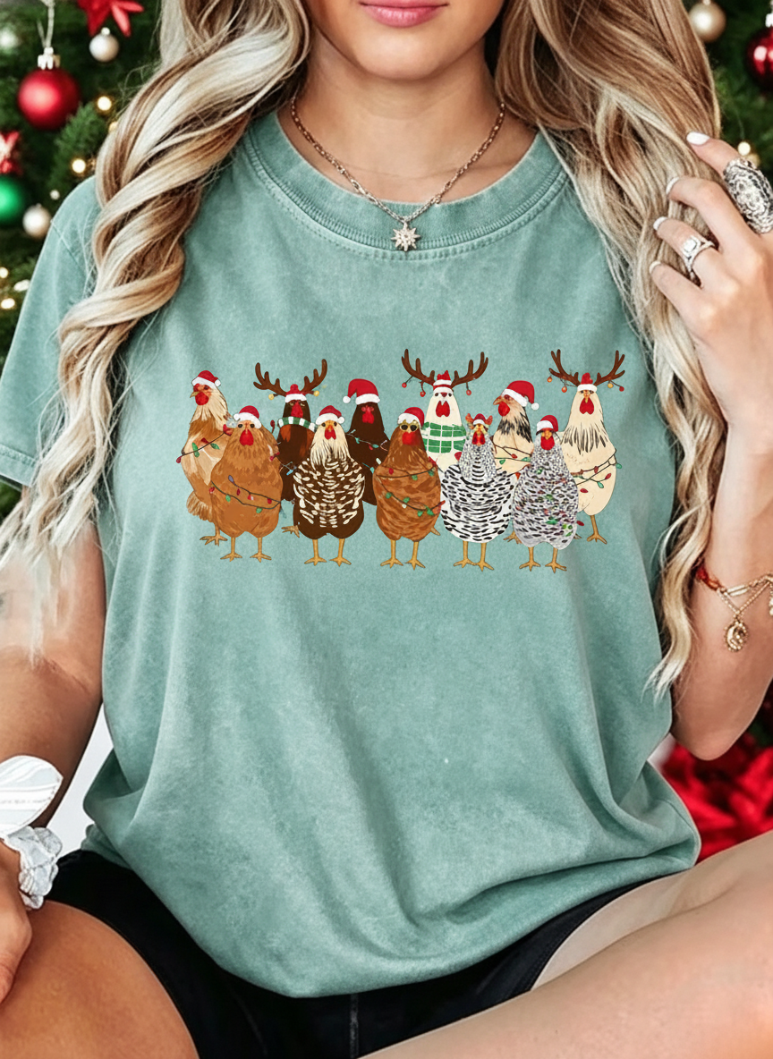 Christmas Chicken Squad Graphic Tee
