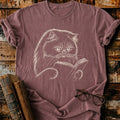 Persian Cat Reading T-Shirt