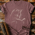 Vintage Reading Cat T-Shirt