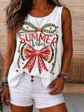 Summer Vibes Watermelon Bow Tank Top