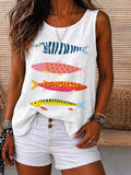 Colorful School of Fish Graphic Tank Top