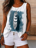Luxury Yacht Blue Brushstroke Tank Top