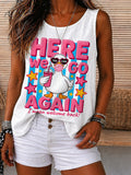 Here We Go Again Duck Graphic Tank Top